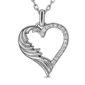 Sterling Silver Rhodium Plated Wing Heart Necklace