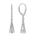 Tower Dangle Earrings 925 Sterling Silver Rhodium Plated