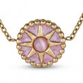 Pink Sunburst Necklace - 18K Gold Plated Stainless Steel