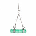 Yoga Mat Earrings | Rhodium Plated Sterling Silver Mini Yoga Mat Dangle