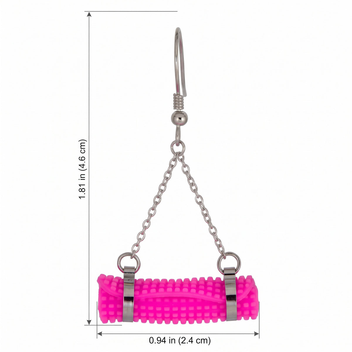 Yoga Mat Earrings | Rhodium Plated Sterling Silver Mini Yoga Mat Dangle