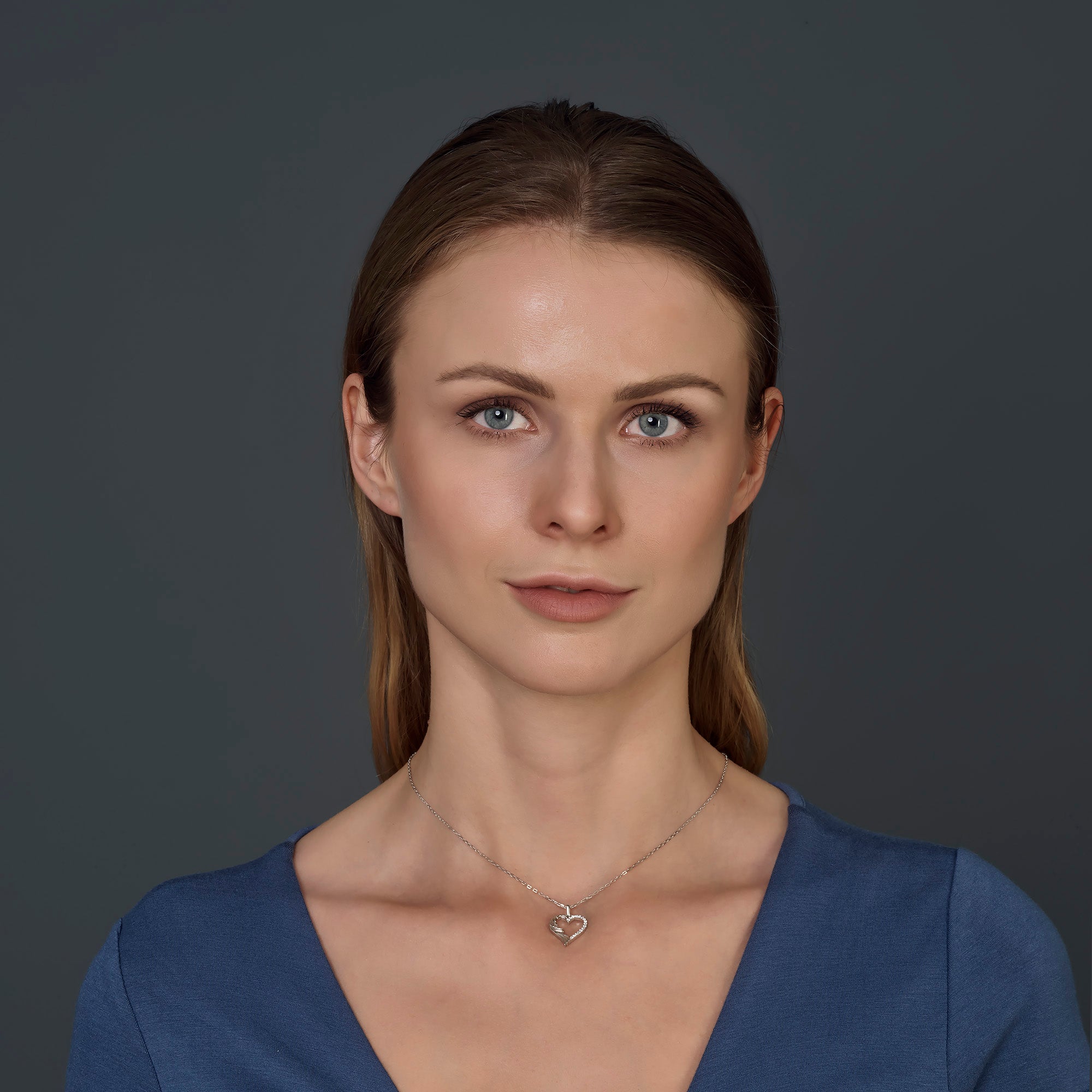 Sterling Silver Rhodium Plated Wing Heart Necklace