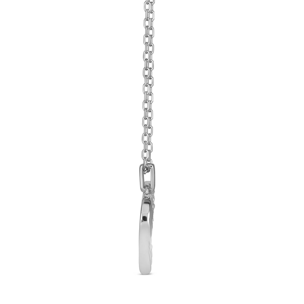 Sterling Silver Rhodium Plated Wing Heart Necklace