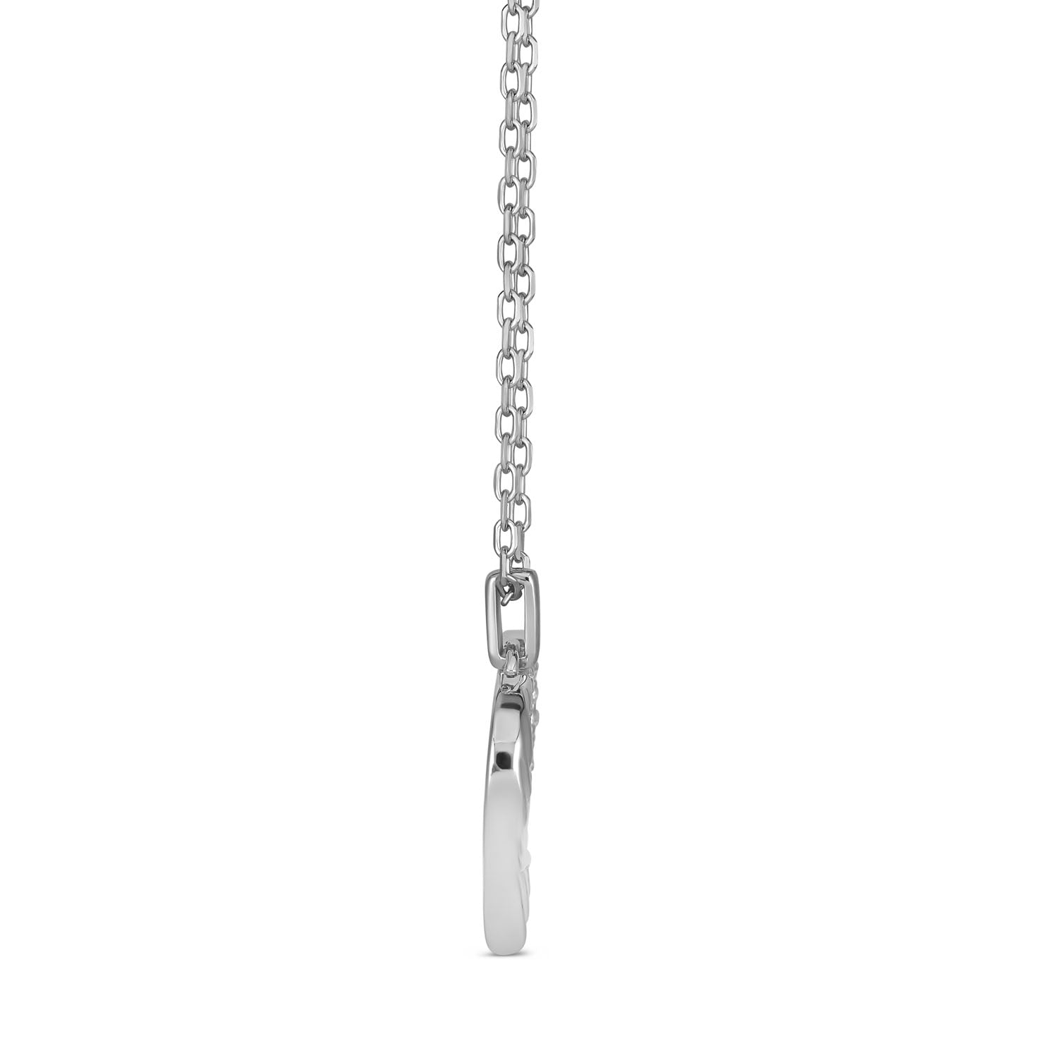 Sterling Silver Rhodium Plated Wing Heart Necklace