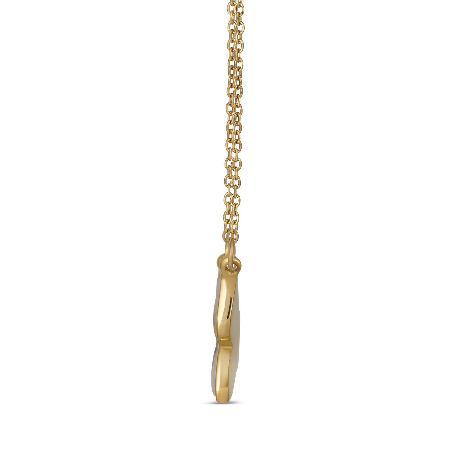 White Iridescent Butterfly Necklace - 18K Gold Plated Stainless Steel
