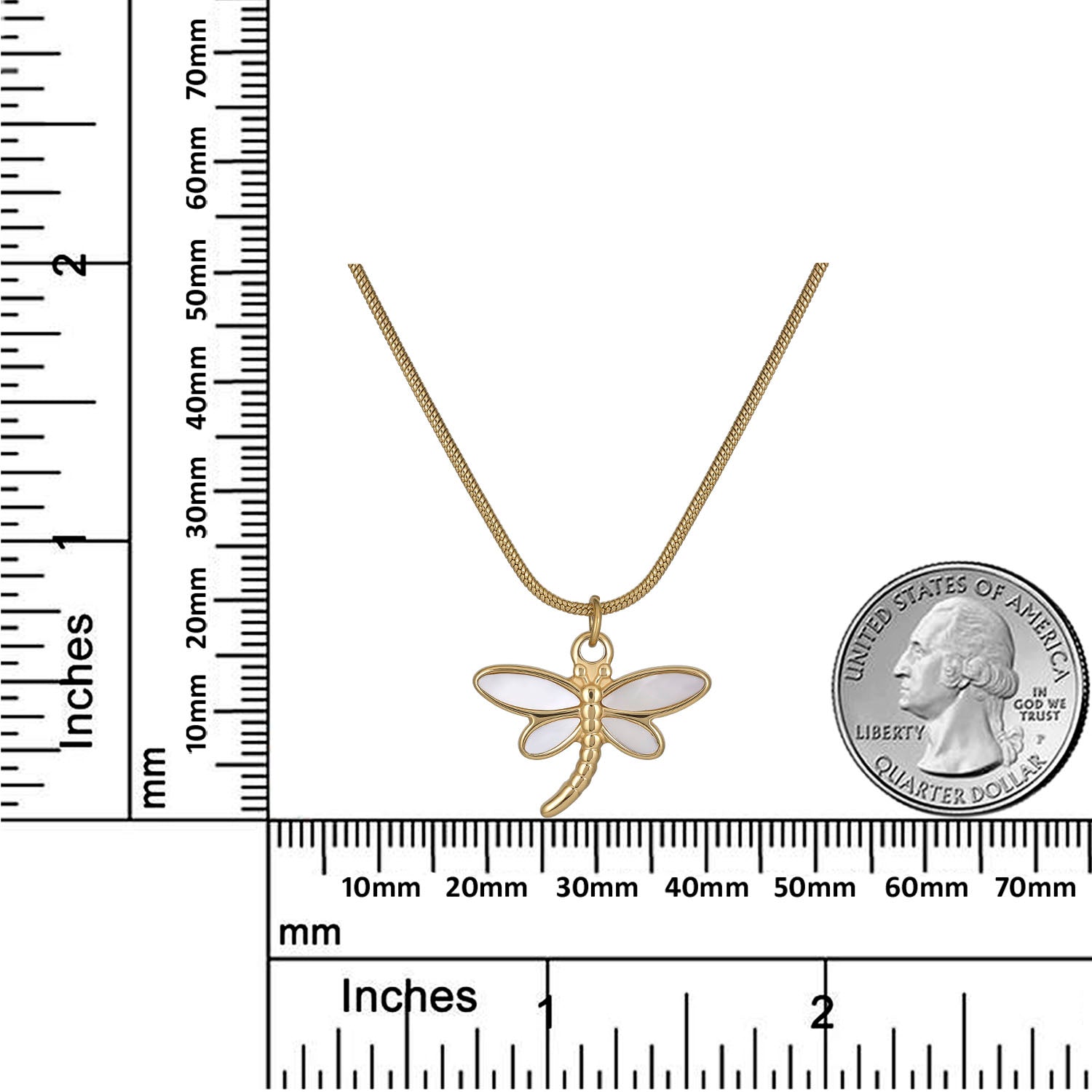18K Gold Plated Dragonfly Necklace