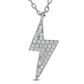 Sterling Silver Lightning Bolt Pendant Necklace, Rhodium Plated
