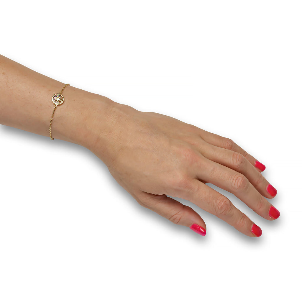 925 Sterling Silver Tree of Life Bracelet - Rhodium or 14k Gold Plated