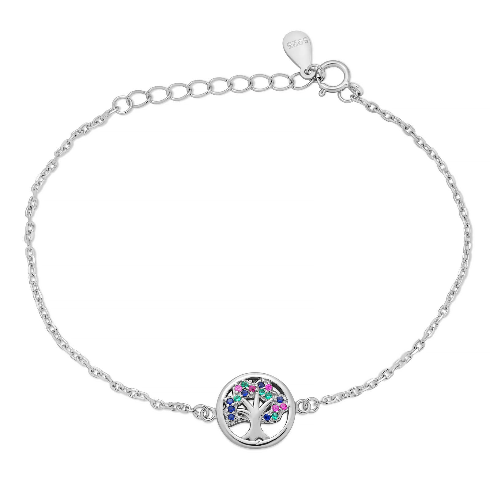 925 Sterling Silver Tree of Life Bracelet - Rhodium or 14k Gold Plated