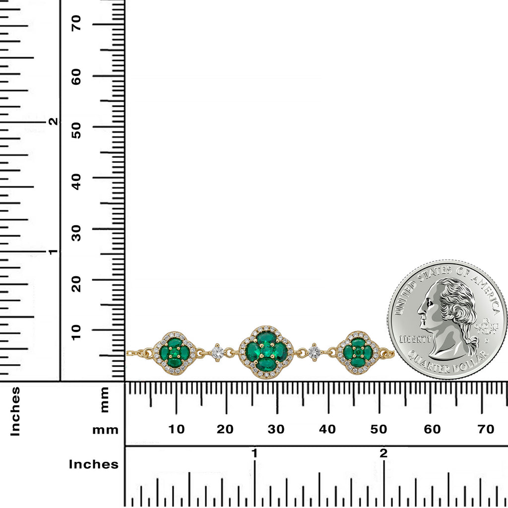 Sterling Silver 14K Gold Plated Lucky Clover Bracelet