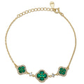 Sterling Silver 14K Gold Plated Lucky Clover Bracelet