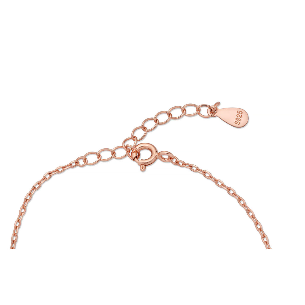 Sterling Silver Gold-Plated Heart Bracelet with Pink Cubic Zirconias