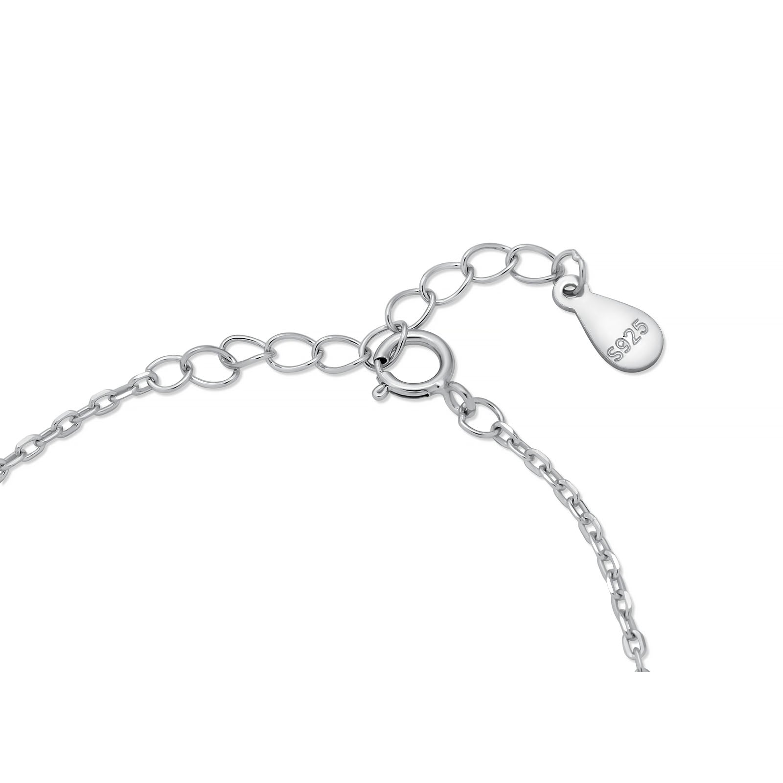 925 Sterling Silver Rhodium Plated Saturn Planet Heart Bracelet