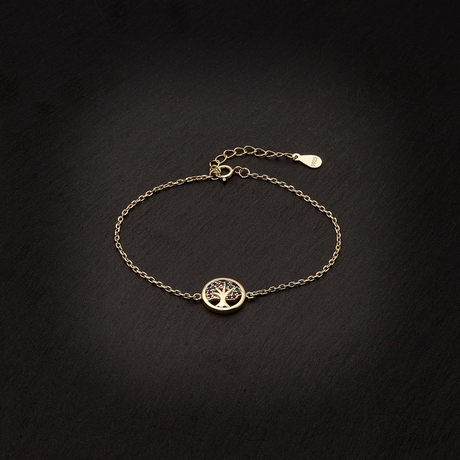 925 Sterling Silver Tree of Life Bracelet - Rhodium or 14k Gold Plated