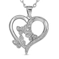 925 Sterling Silver Rhodium Plated Butterfly Heart Necklace