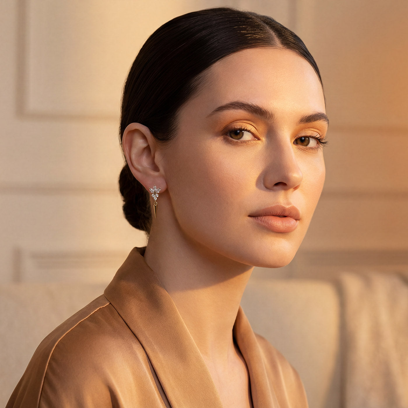 Sterling Silver Spike Drop Earrings - Available in Rhodium Plated & 14K Gold Plated