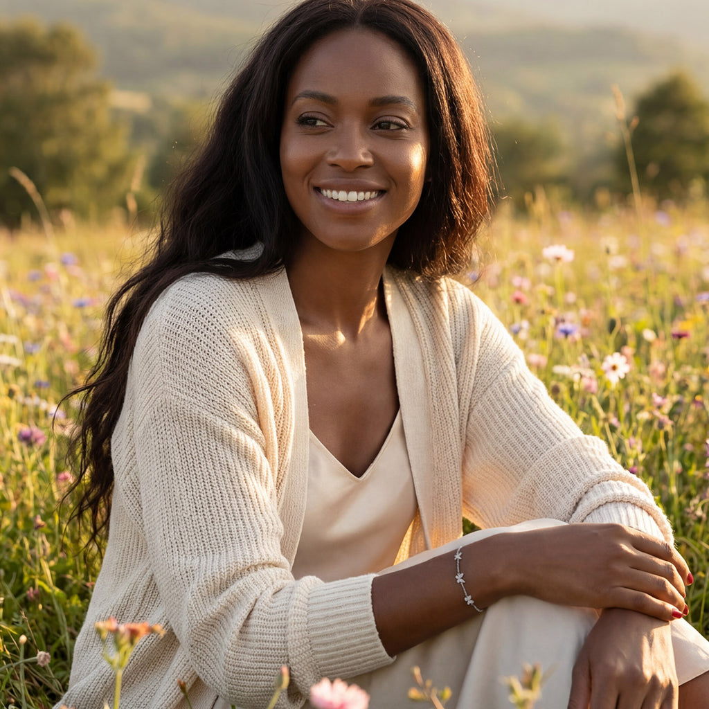 925 Sterling Silver Butterfly Bracelet, Rhodium or 14k rose gold Plated