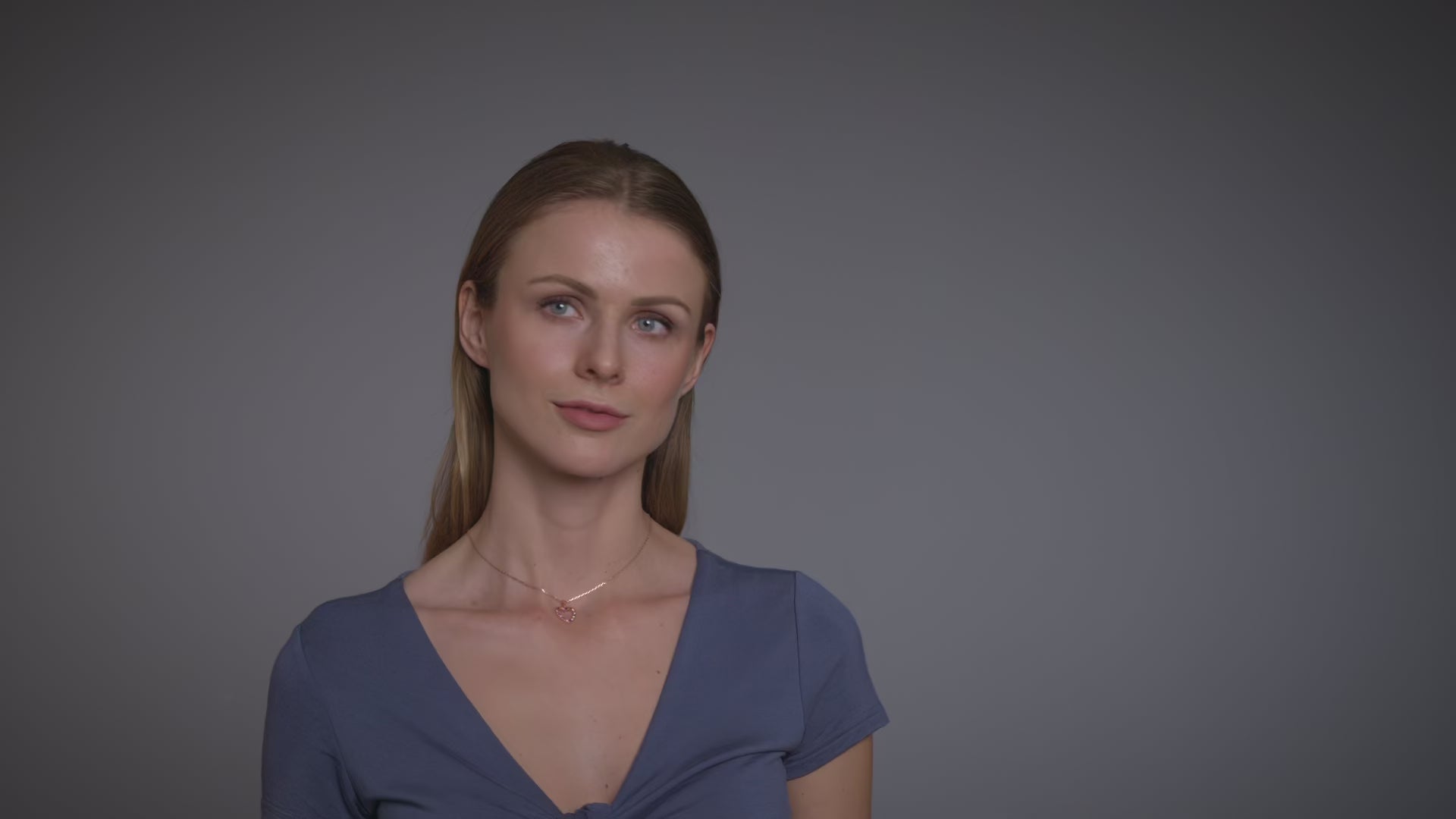 Sterling Silver Rose Gold Plated Heart Pendant Necklace, Multicolor Cubic Zirconia