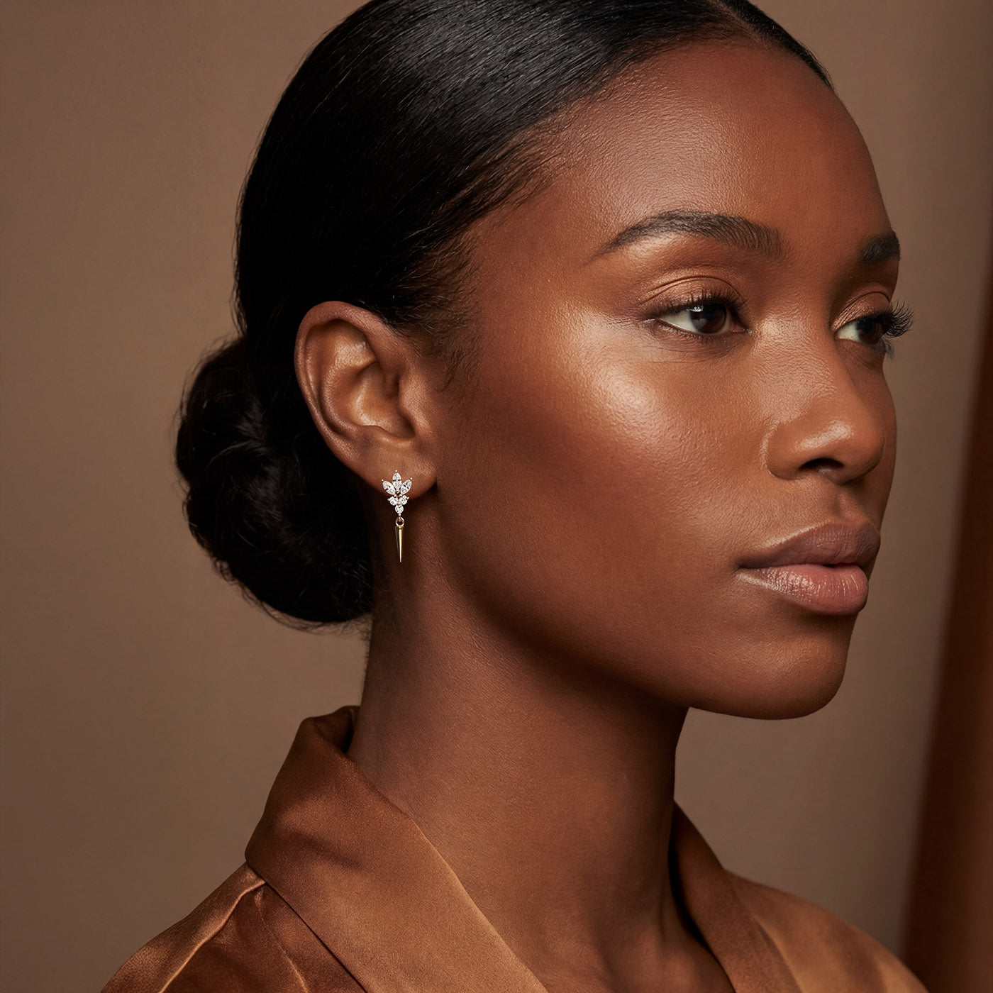 Sterling Silver Spike Drop Earrings - Available in Rhodium Plated & 14K Gold Plated